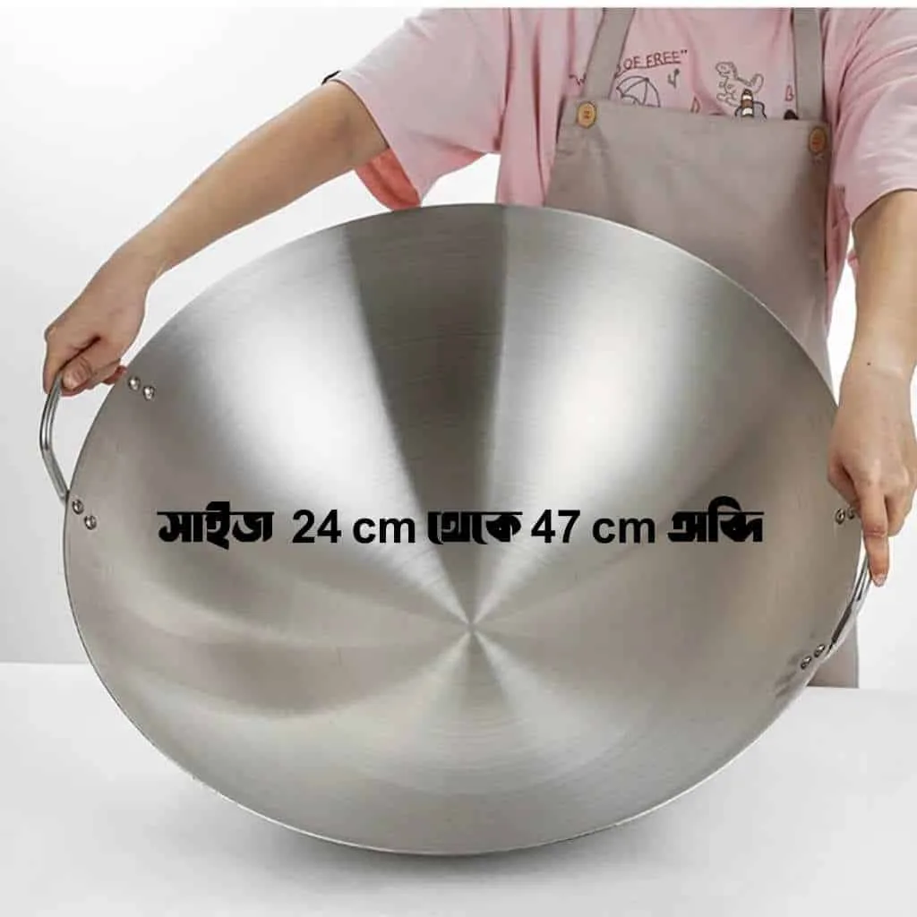 32 cm Japani SS Steel Cooking Pan - Image 8